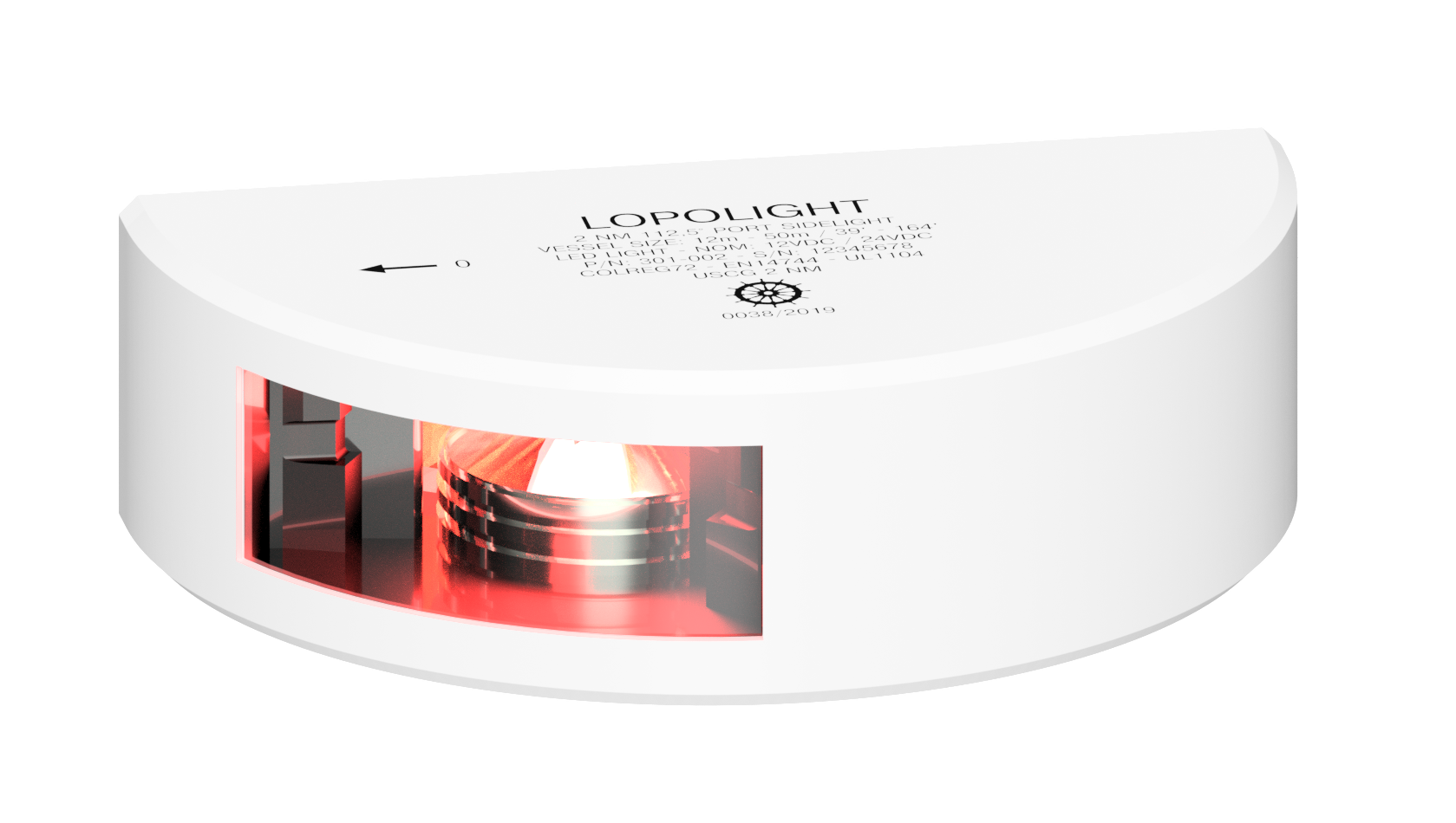 3nm 112,5° Red, Port, white ceramic coated